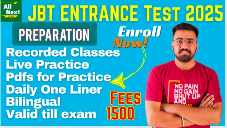 JBT Entrance Test 2025 – Preparation Course