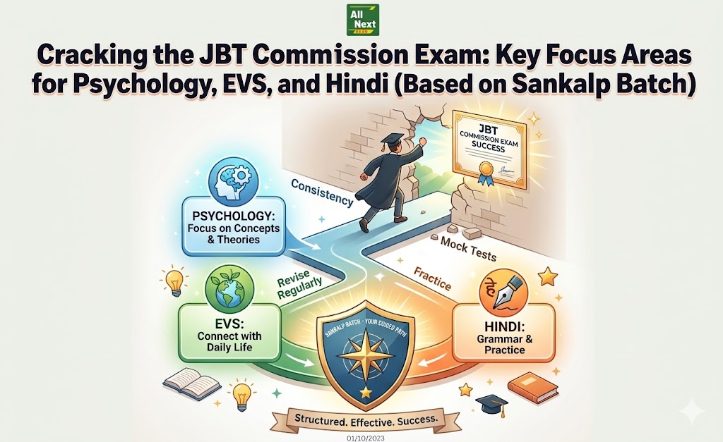 Cracking the JBT Commission Exam: Key Focus Areas for Psychology, EVS, and Hindi (Based on Sankalp Batch)